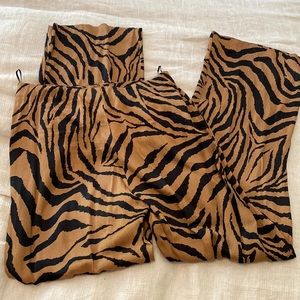 Zara satin tiger print pants